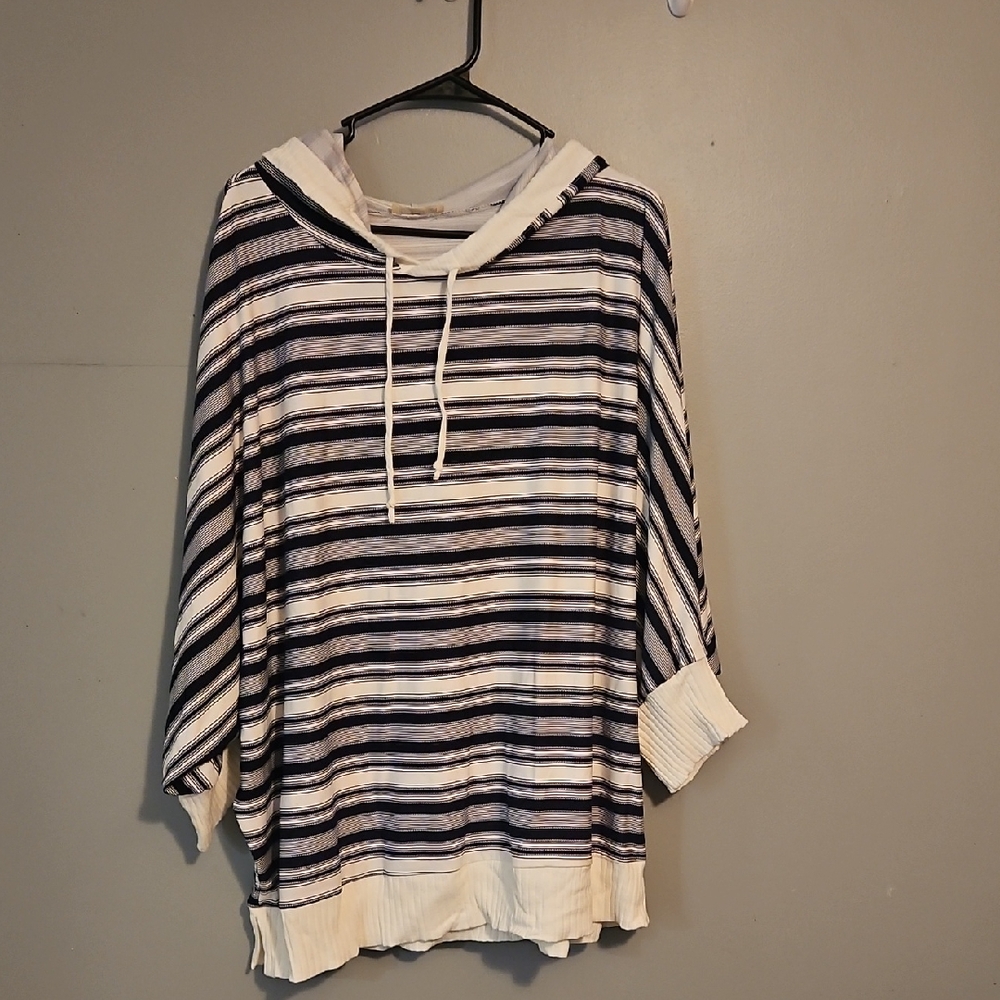 Striped Black and White Women's Hoodie